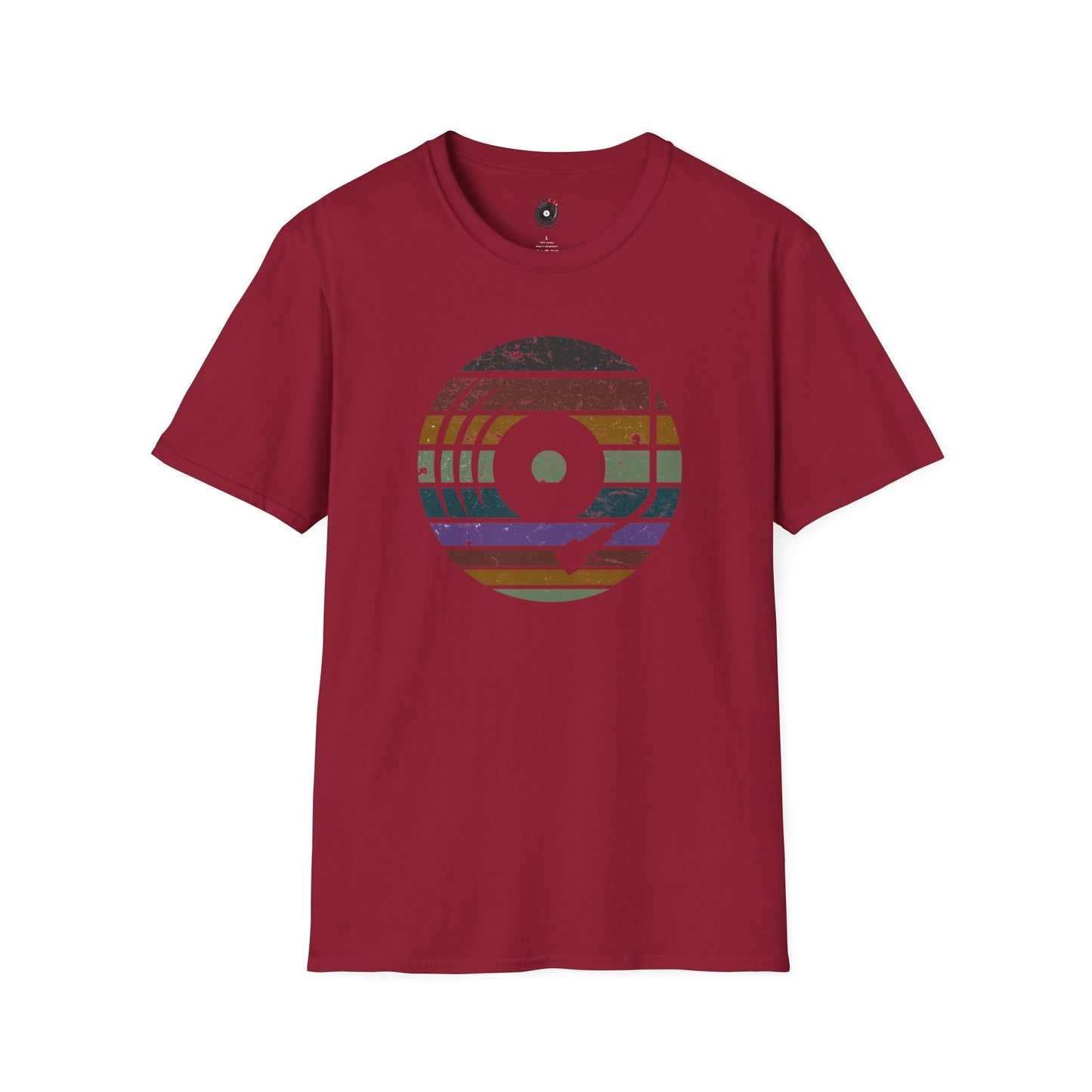 Vinyl Record Retro Sunset Graphic Tee.