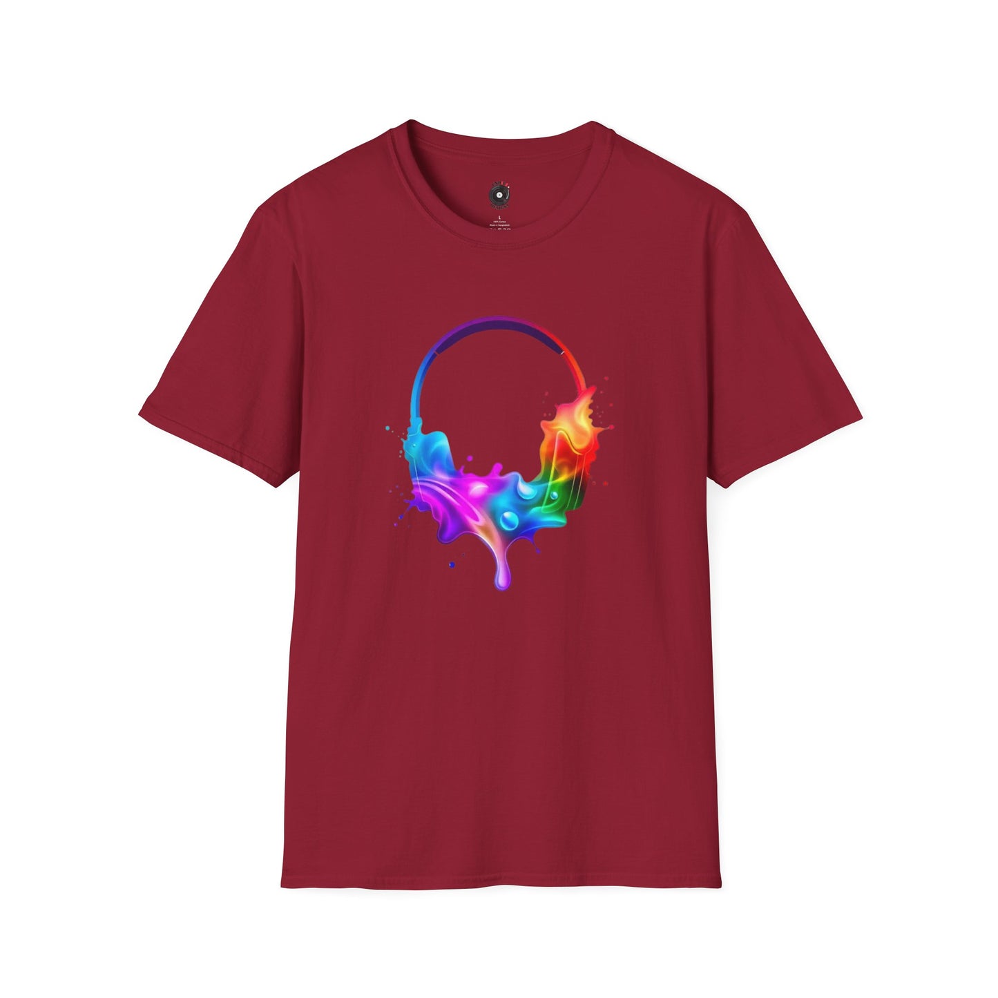 Colorful Headphones in a Splash Graphic Tee.