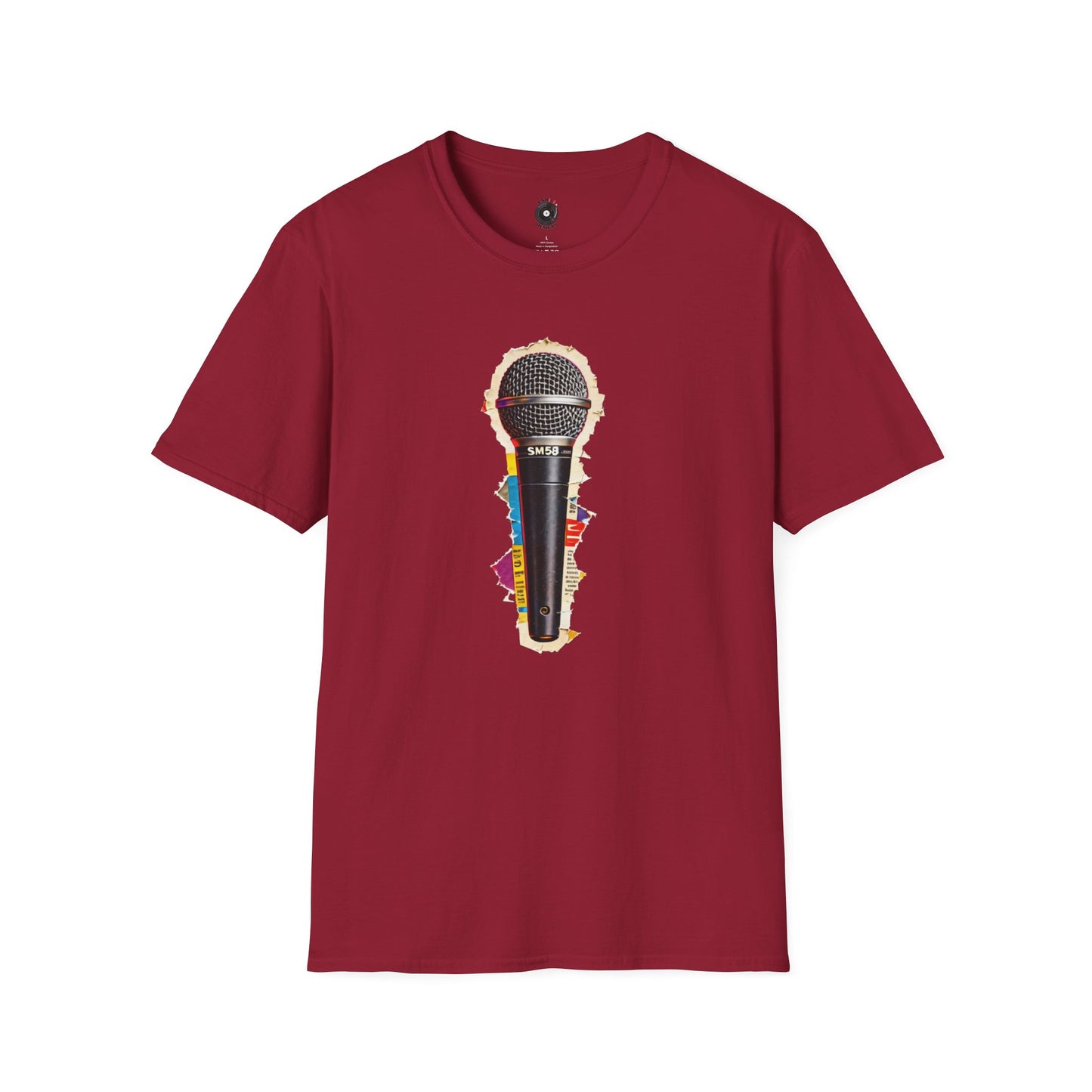 Microphone Cutout Magazine Graphic Tee.