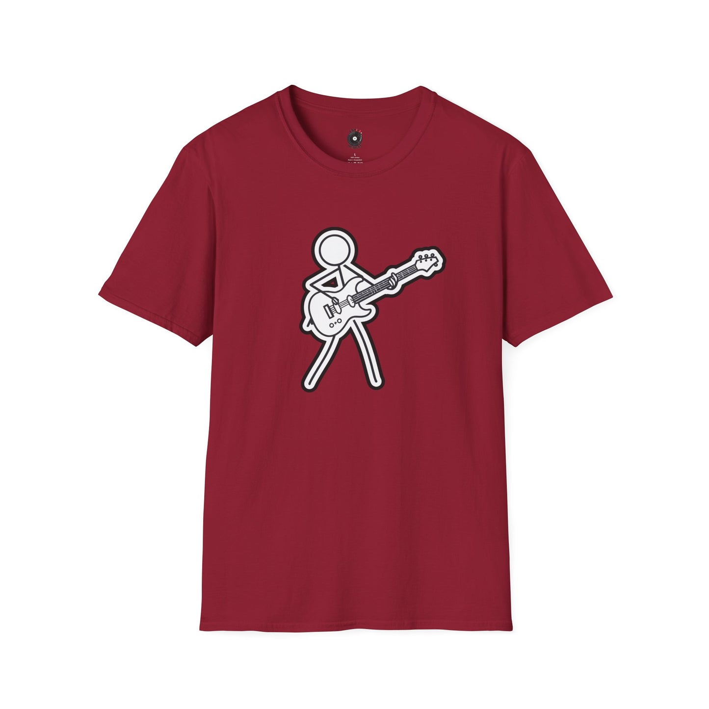 Stick Figure Playing Guitar Graphic Tee.