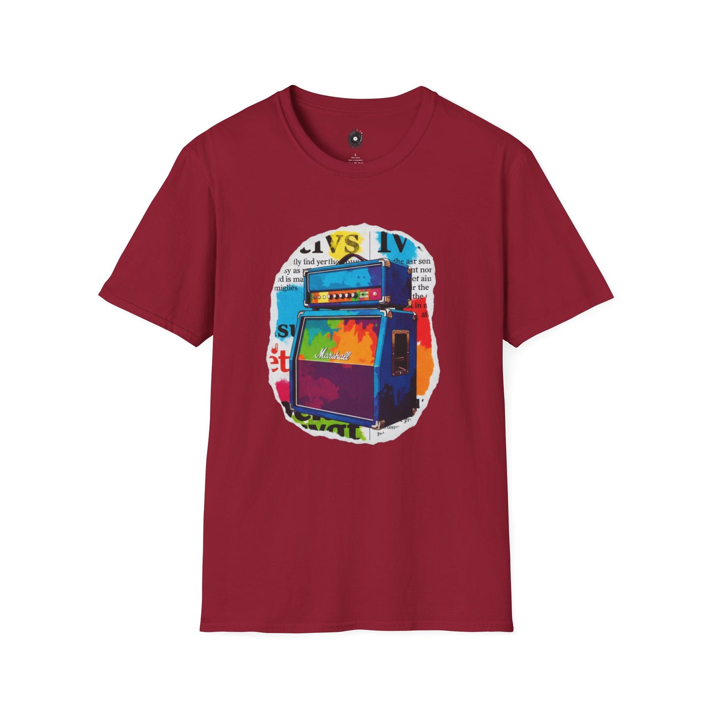 Colorful Cutout of Amp Graphic Tee.