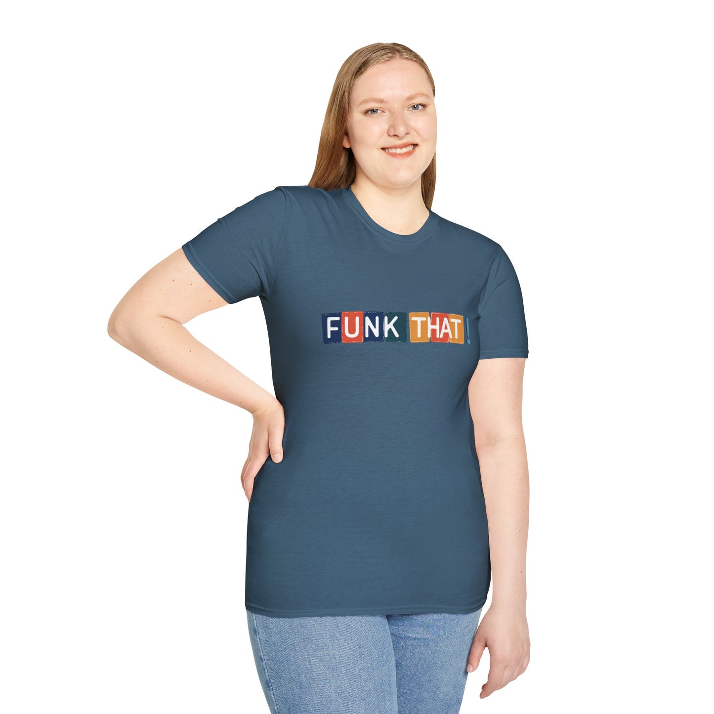"Funk that!" in one line with colorful highlights