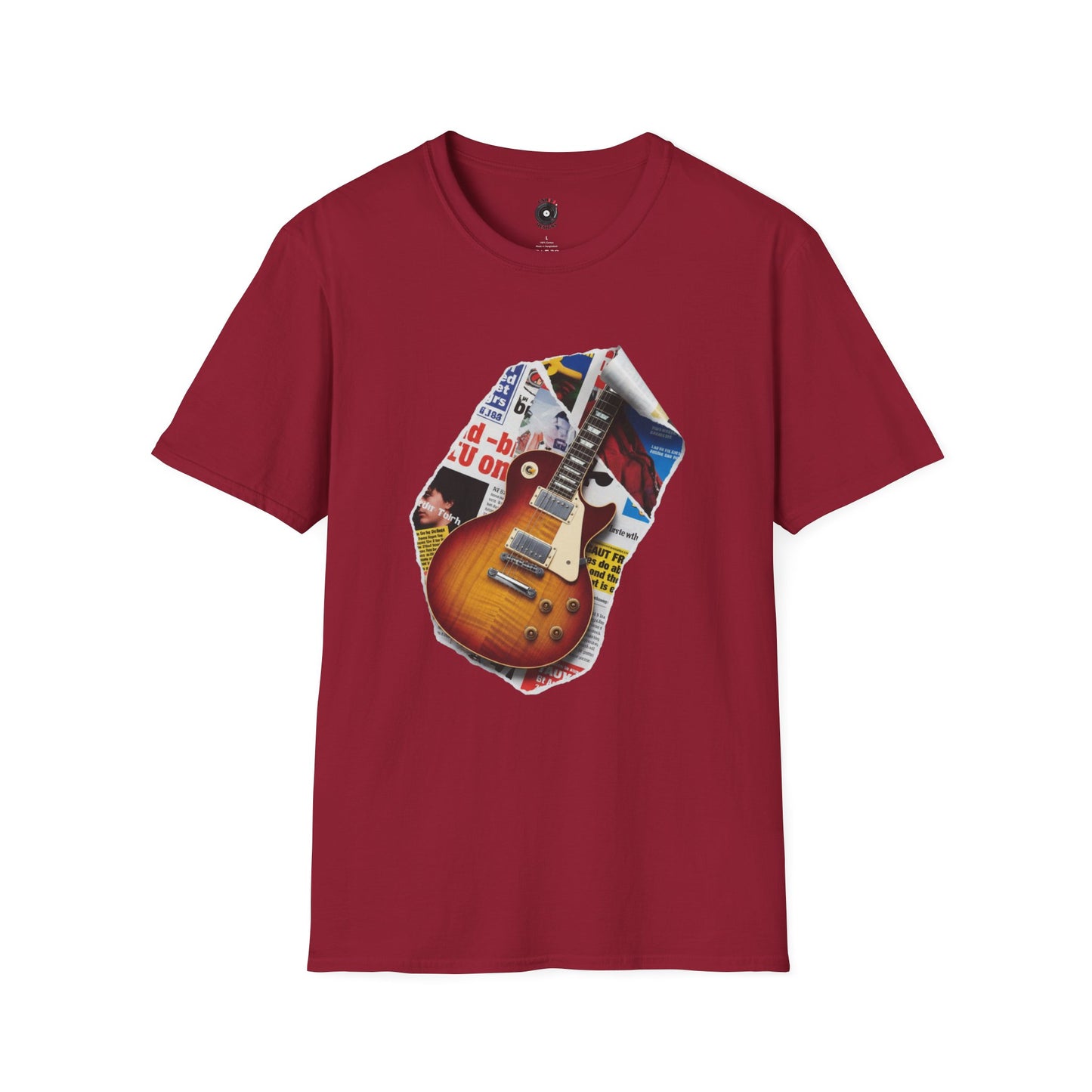 LP Style Guitar Body Cutout Graphic Tee.
