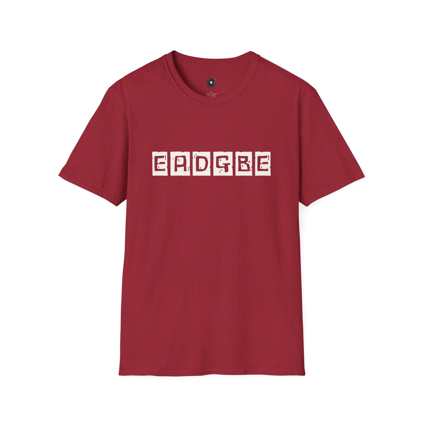 "EADGBE" in white boxes