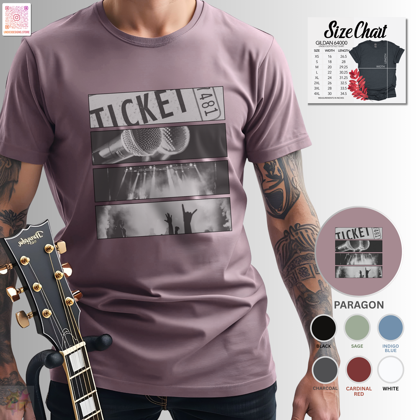 Four concert flags in black and white highlights graphic tee.