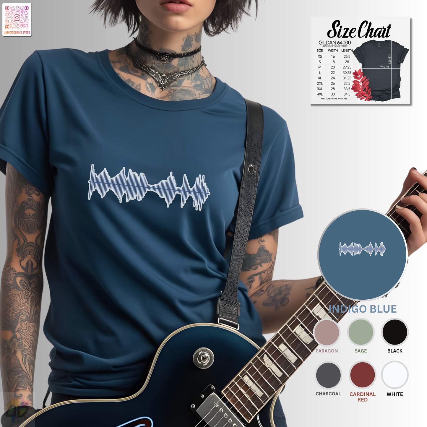 Sound wave graphic tee.
