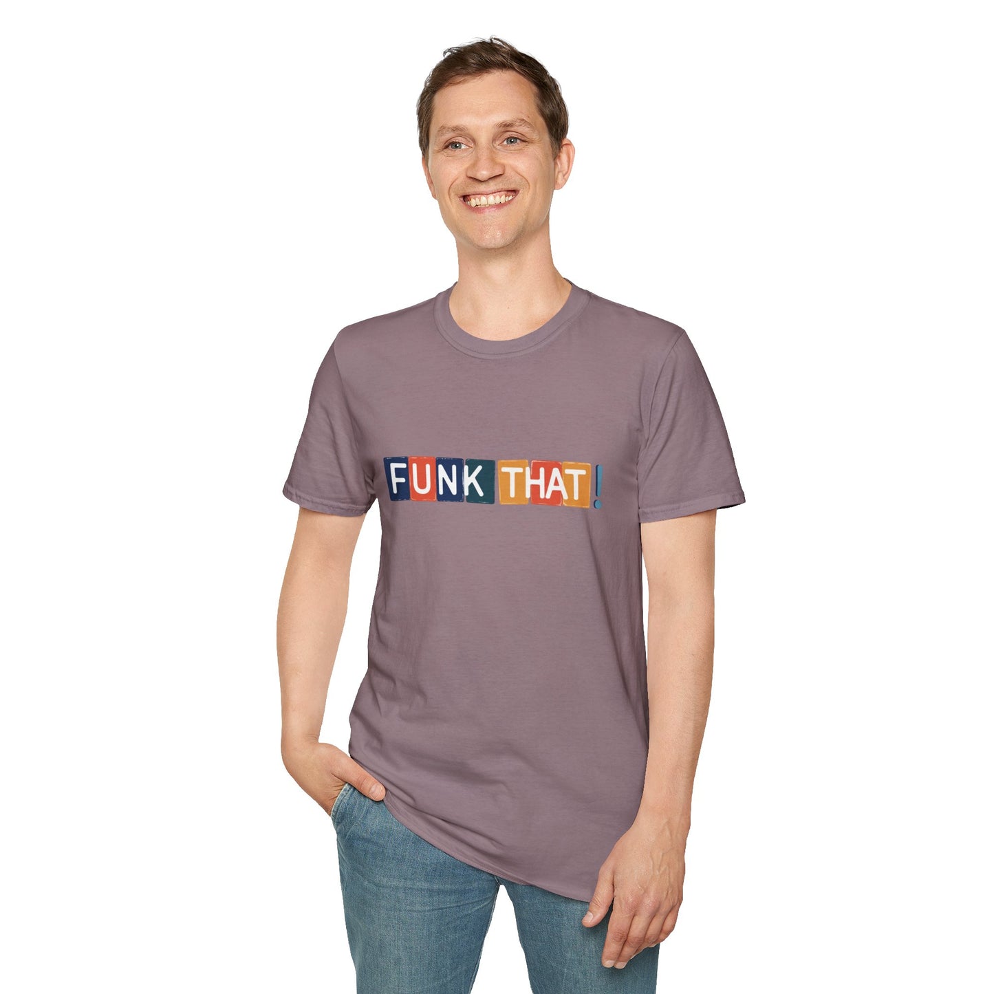 "Funk that!" in one line with colorful highlights