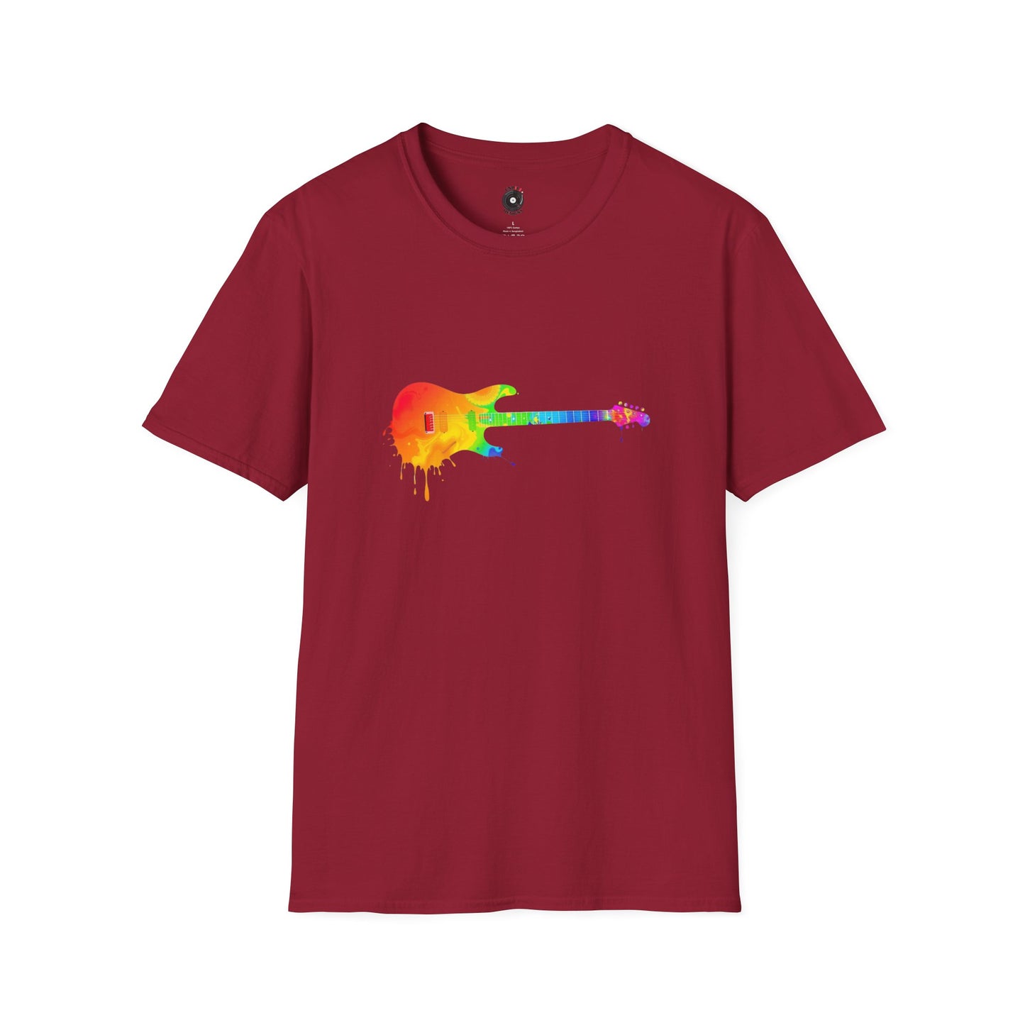 Vibrant Guitar Dripping Graphic Tee.