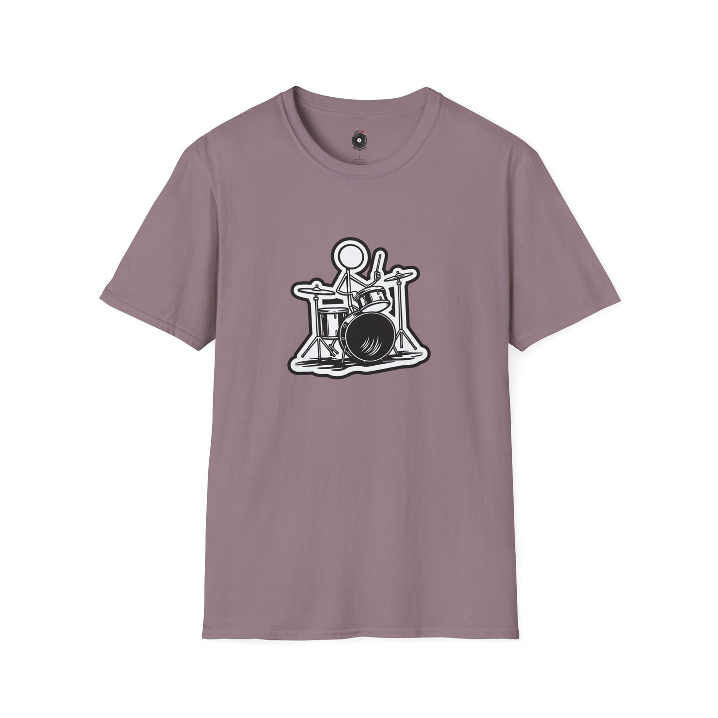 Stick Figure on Drums Graphic Tee.