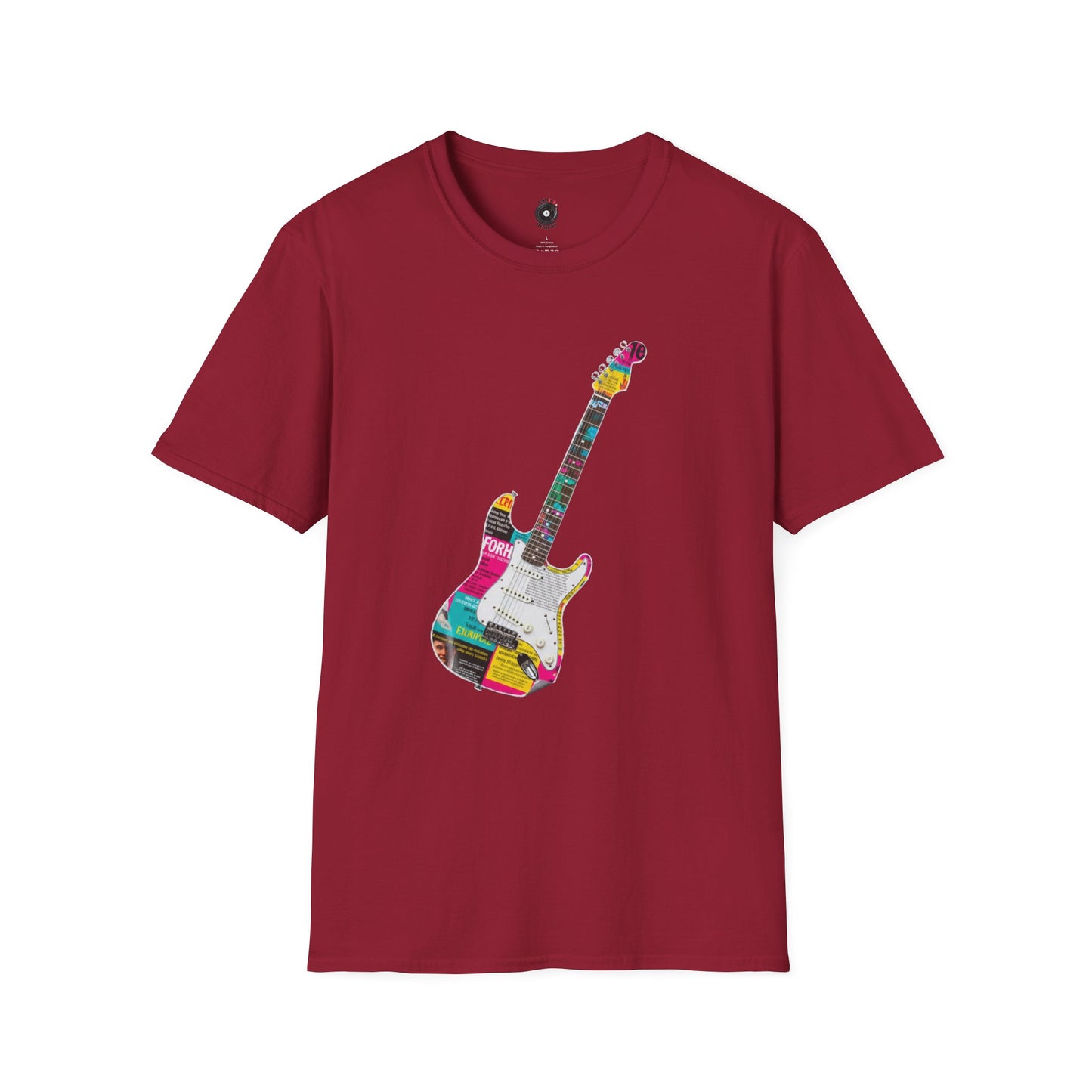 Strat Style Guitar Cutout Graphic Tee.