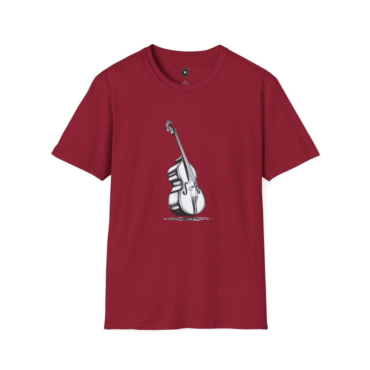 Hand Drawn Upright Bass Graphic Tee.