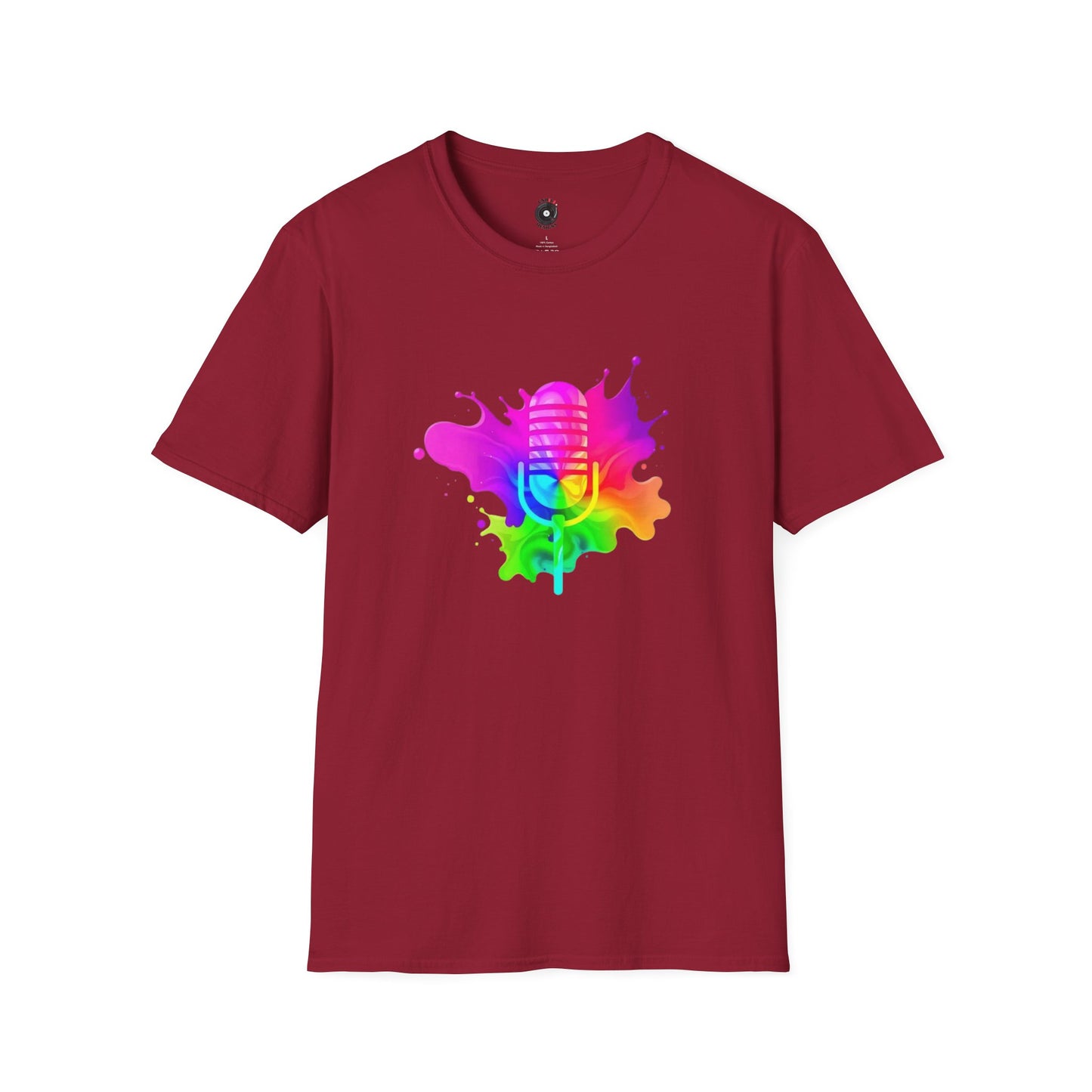 Colorful Microphone in a Splash Graphic Tee.