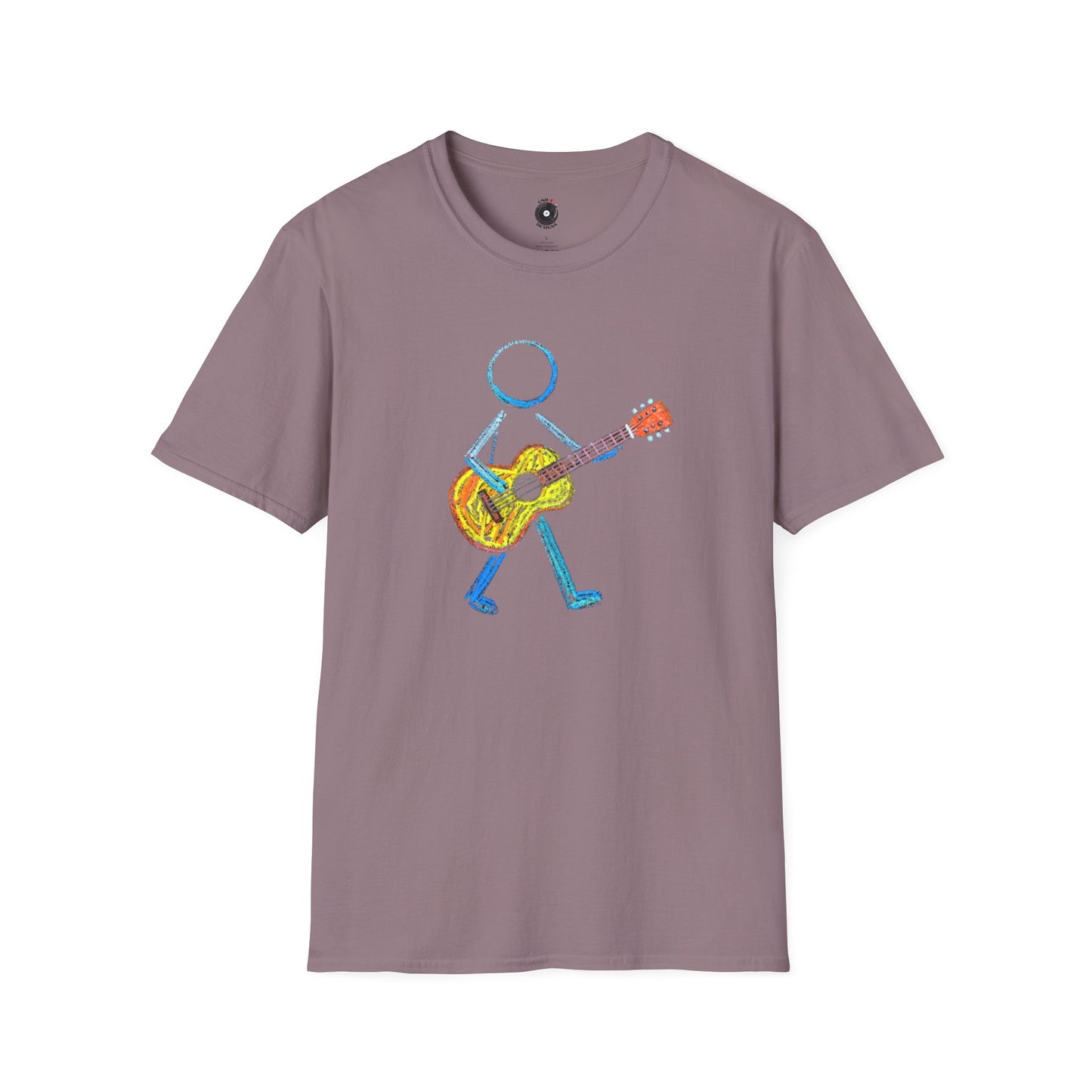 Acoustic Guitar Player in Crayon Graphic Tee.