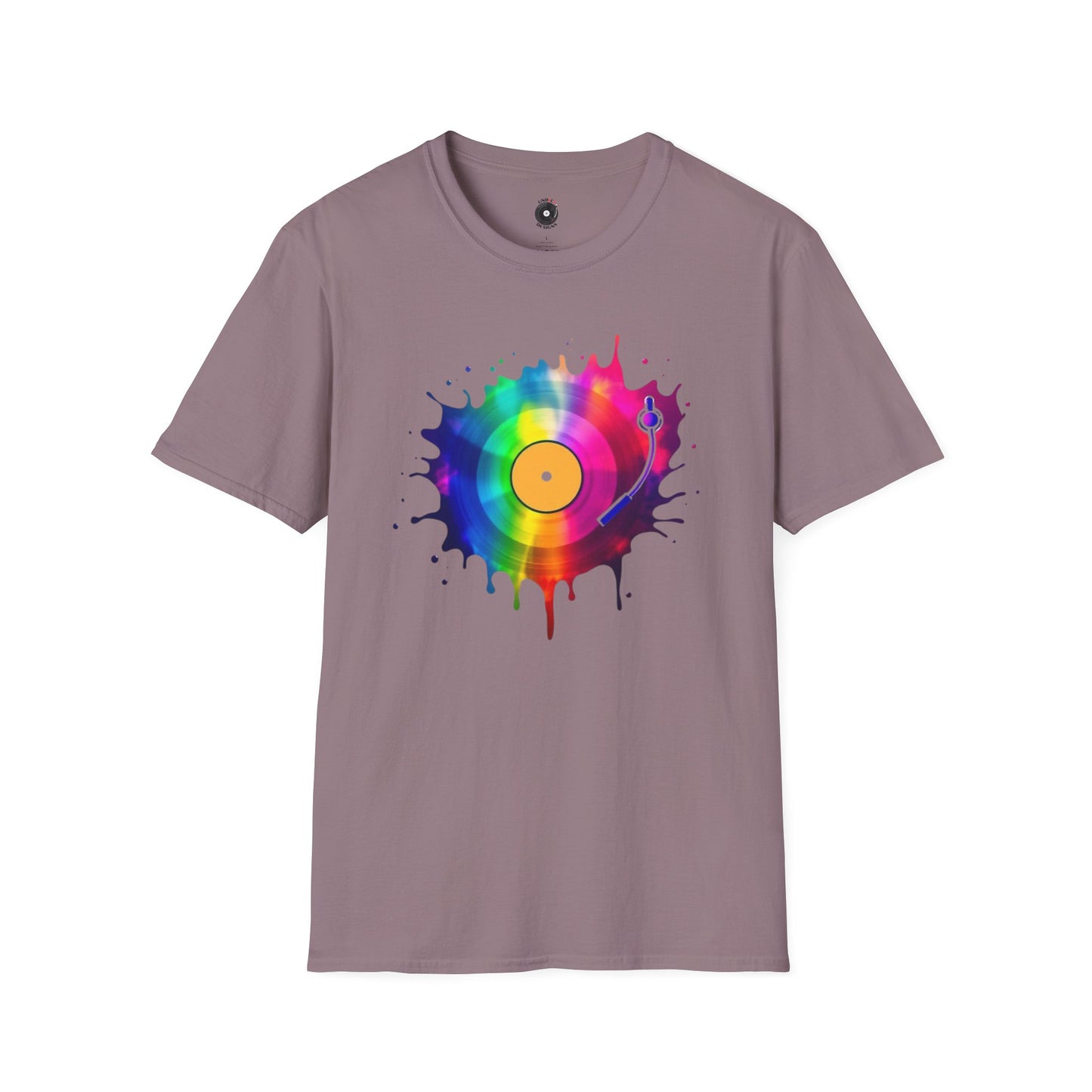 Colorful Vinyl Record in a Splash Graphic Tee.