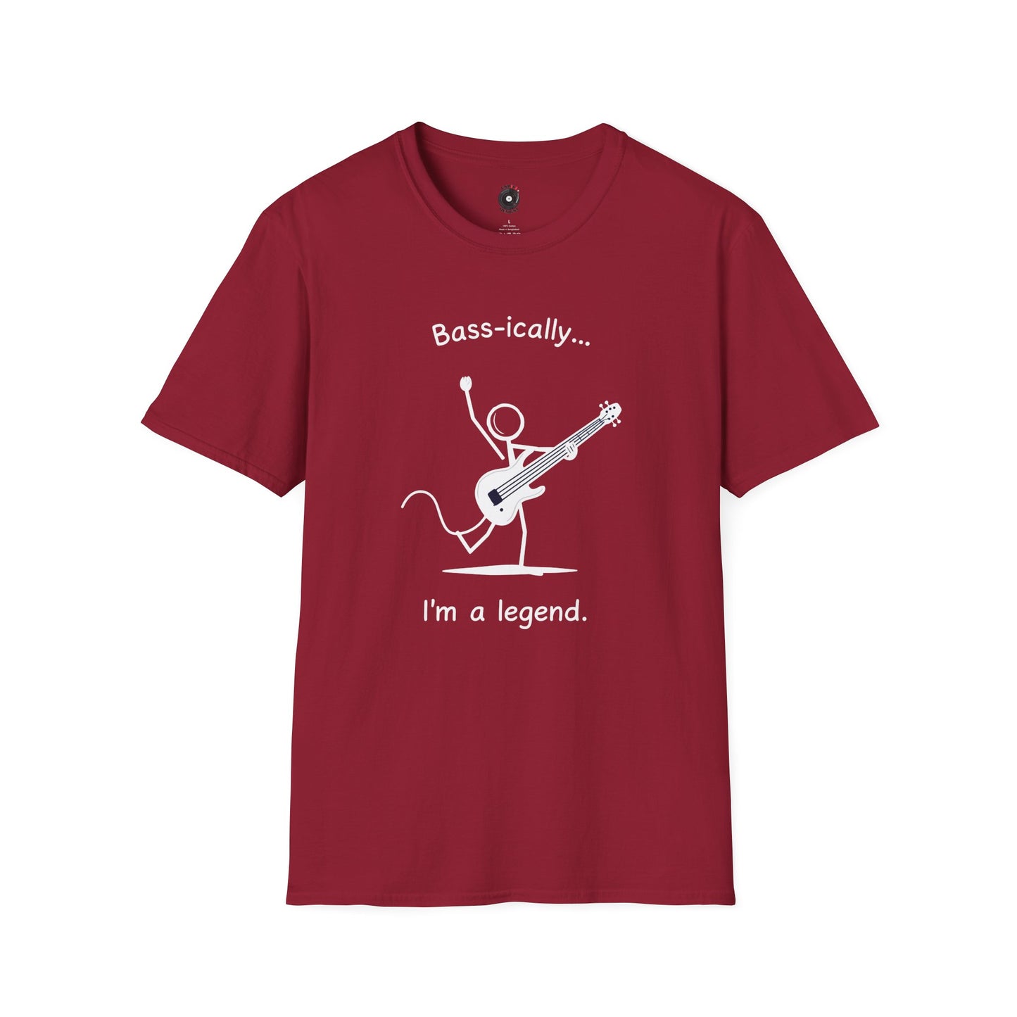 "Bass-ically, I'm A Legend" Stick Figure Graphic Tee.