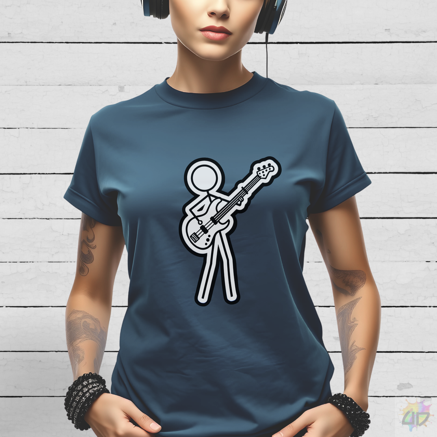 Stick Figure on the Bass Graphic Tee.