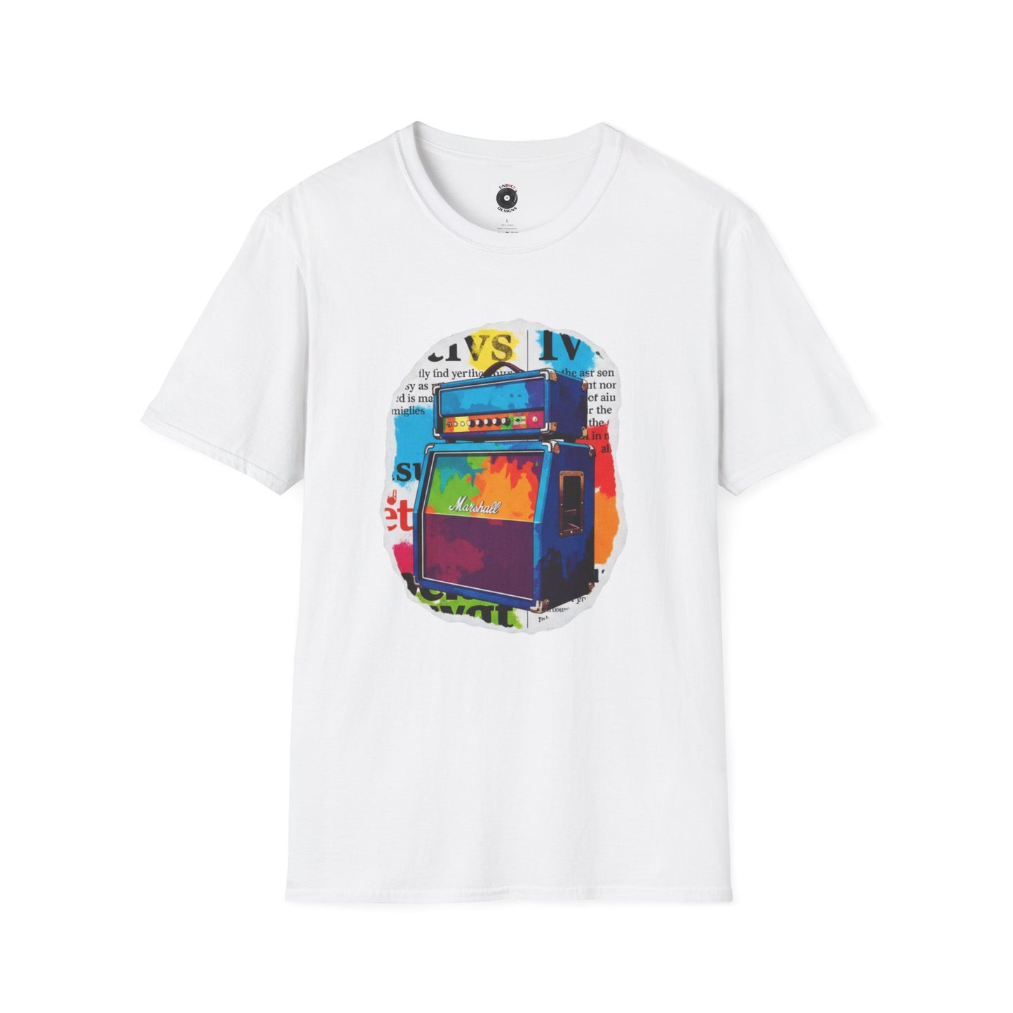 Colorful cutout of amp graphic