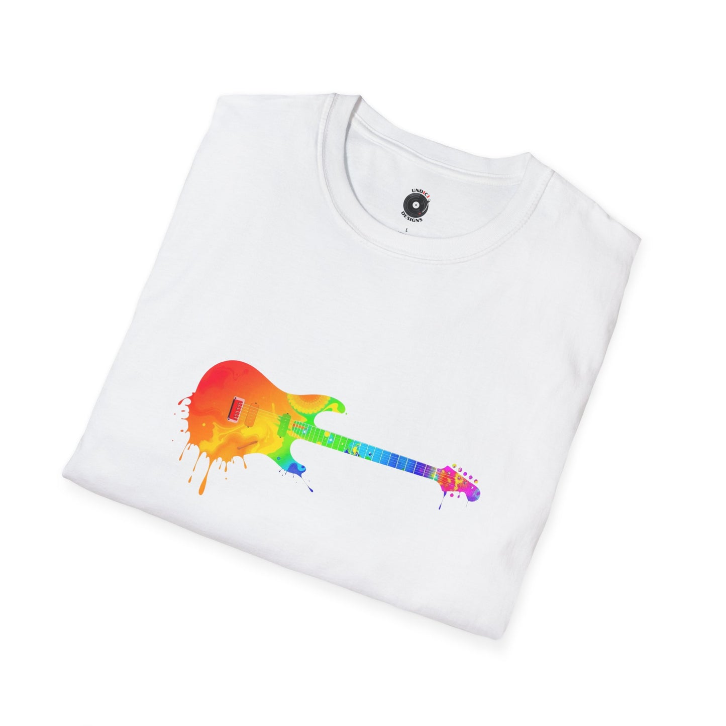 Vibrant guitar dripping colorfully