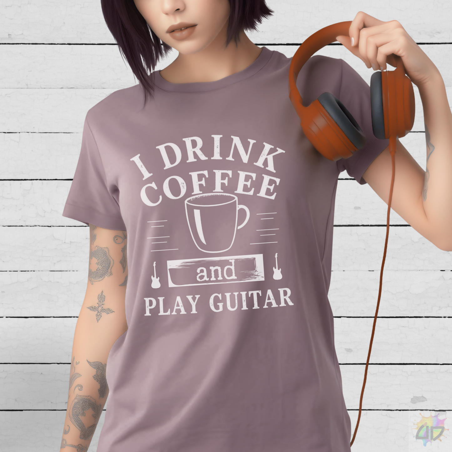 "I Drink Coffee and Play Guitar" Graphic Tee.