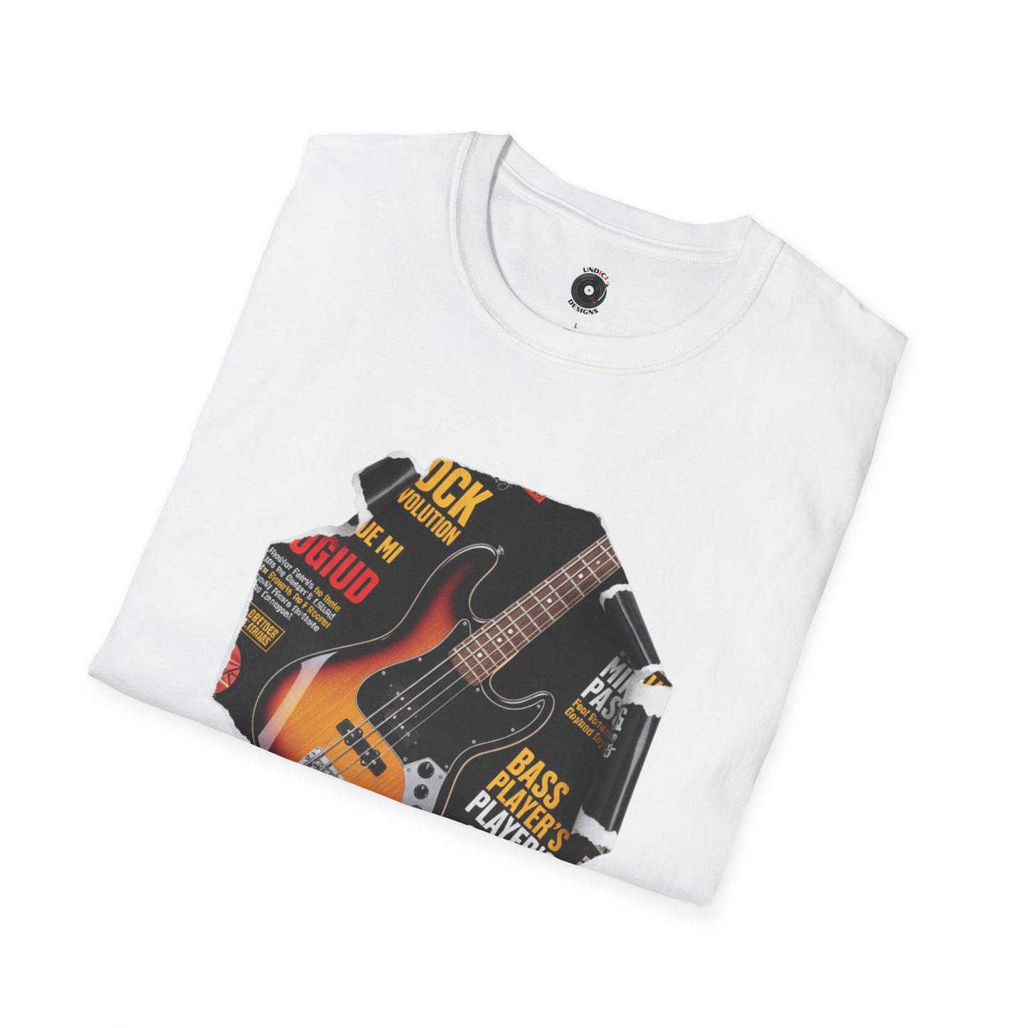 P-Bass body magazine cutout graphic