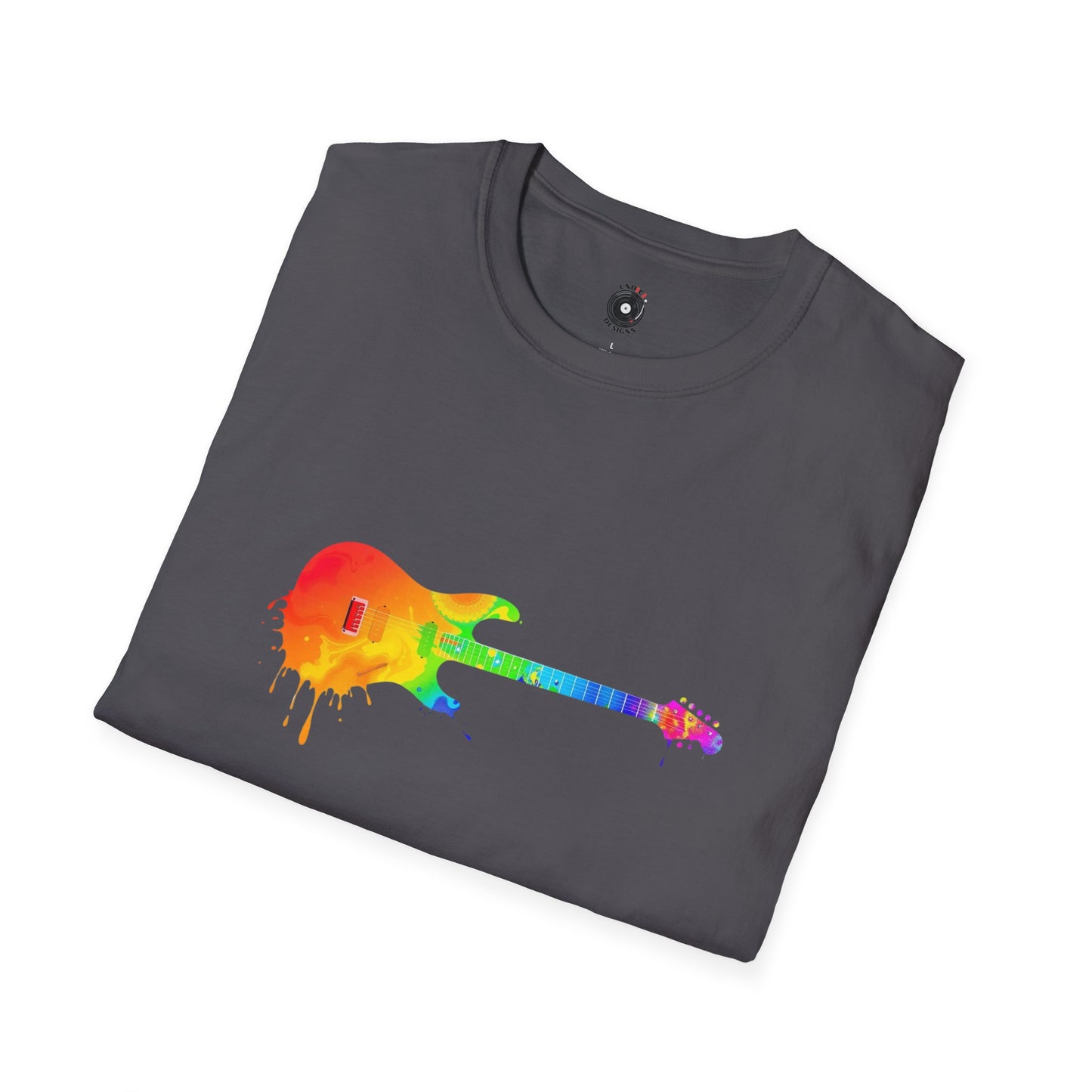 Vibrant guitar dripping colorfully