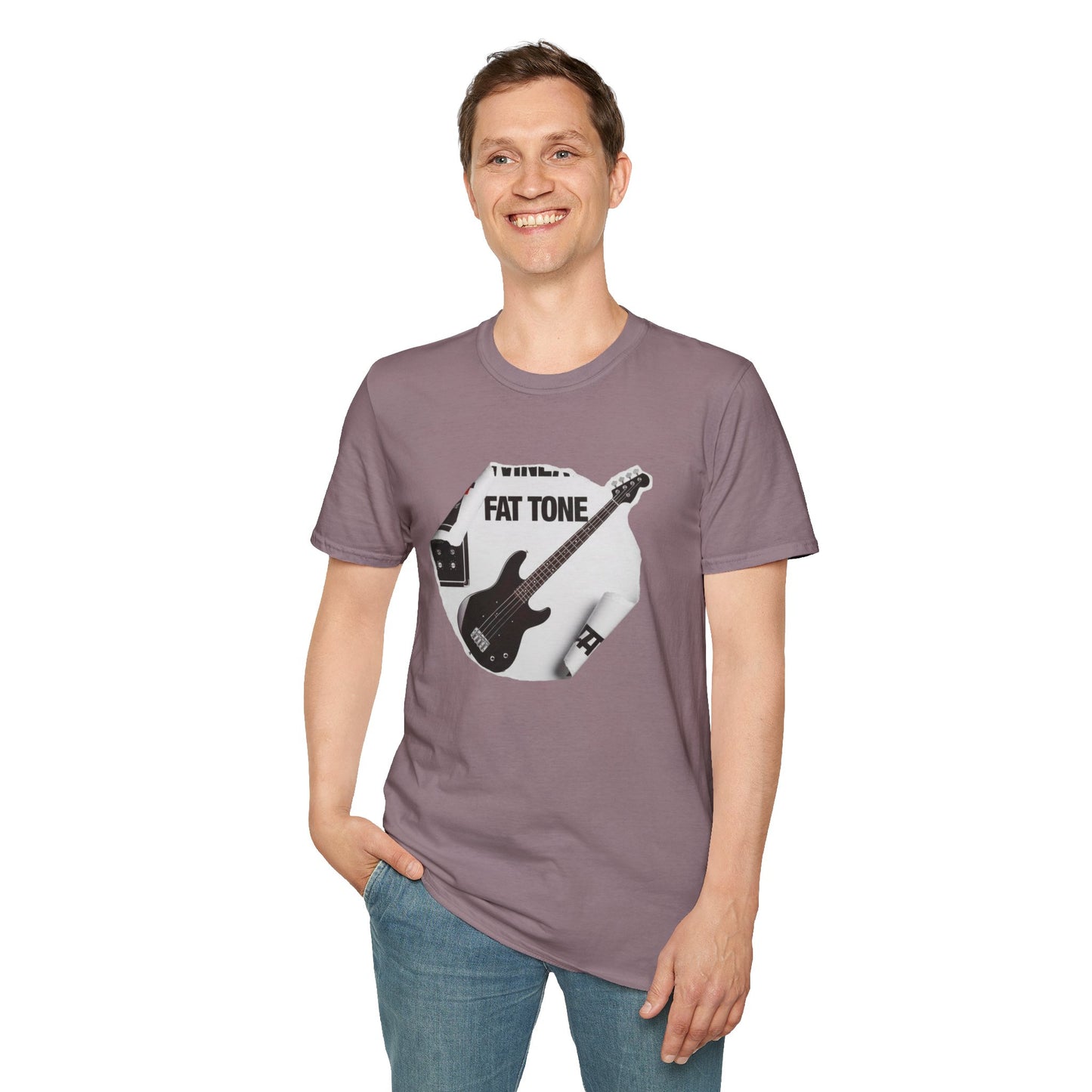 "Fat Tone" black bass cutout graphic