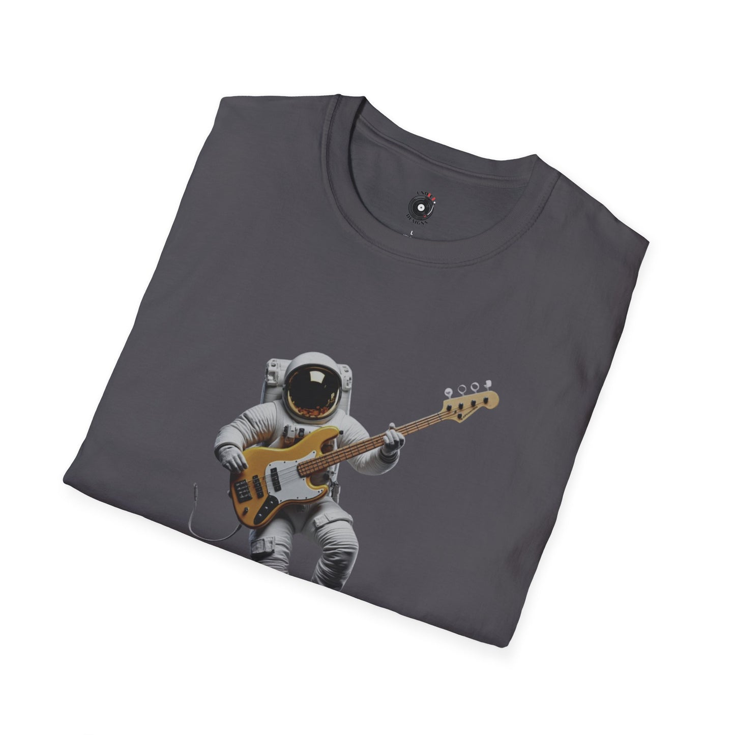 Astronaut playing bass in space