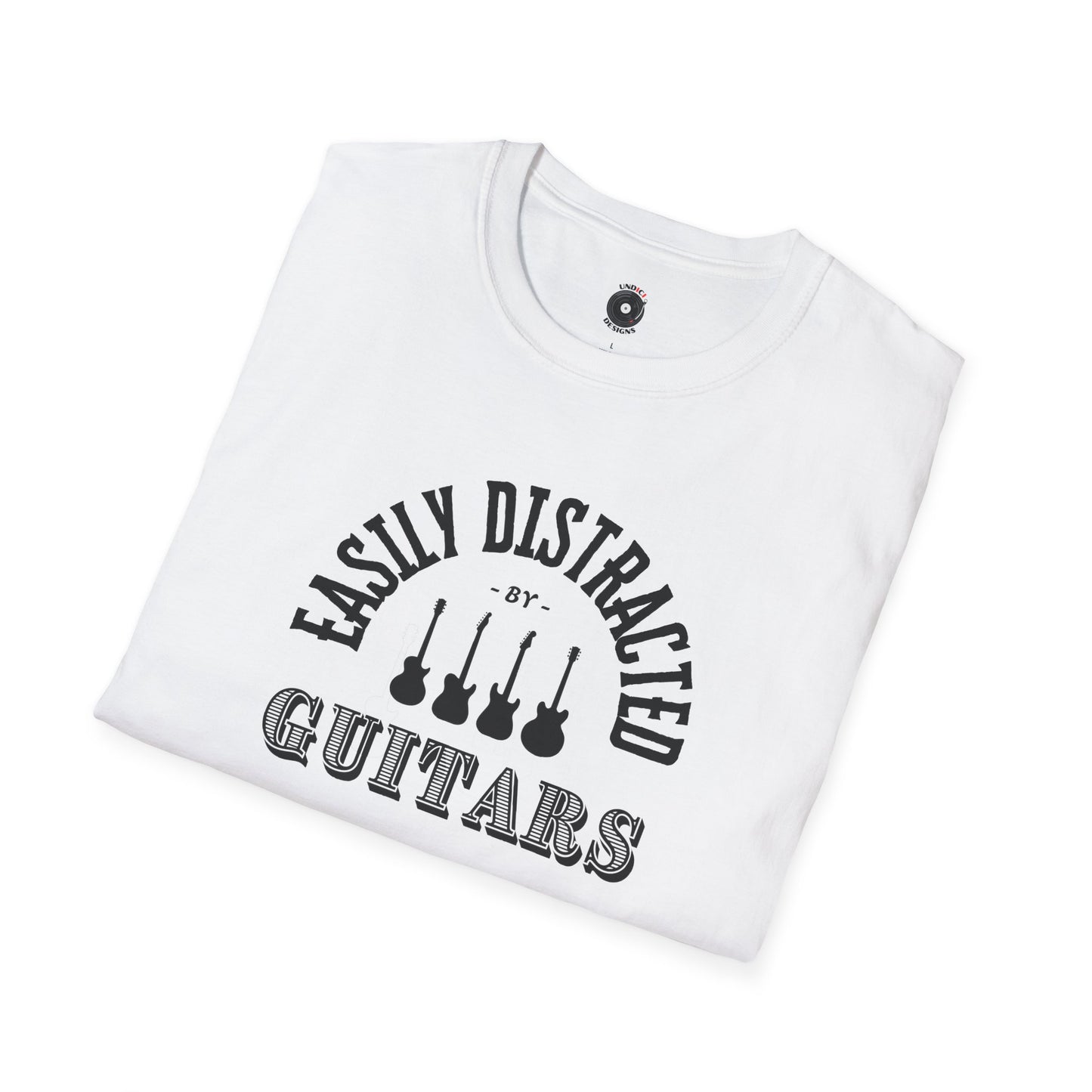 "Easily distracted by guitars" in a radius graphic.