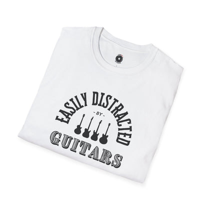 "Easily distracted by guitars" in a radius graphic.