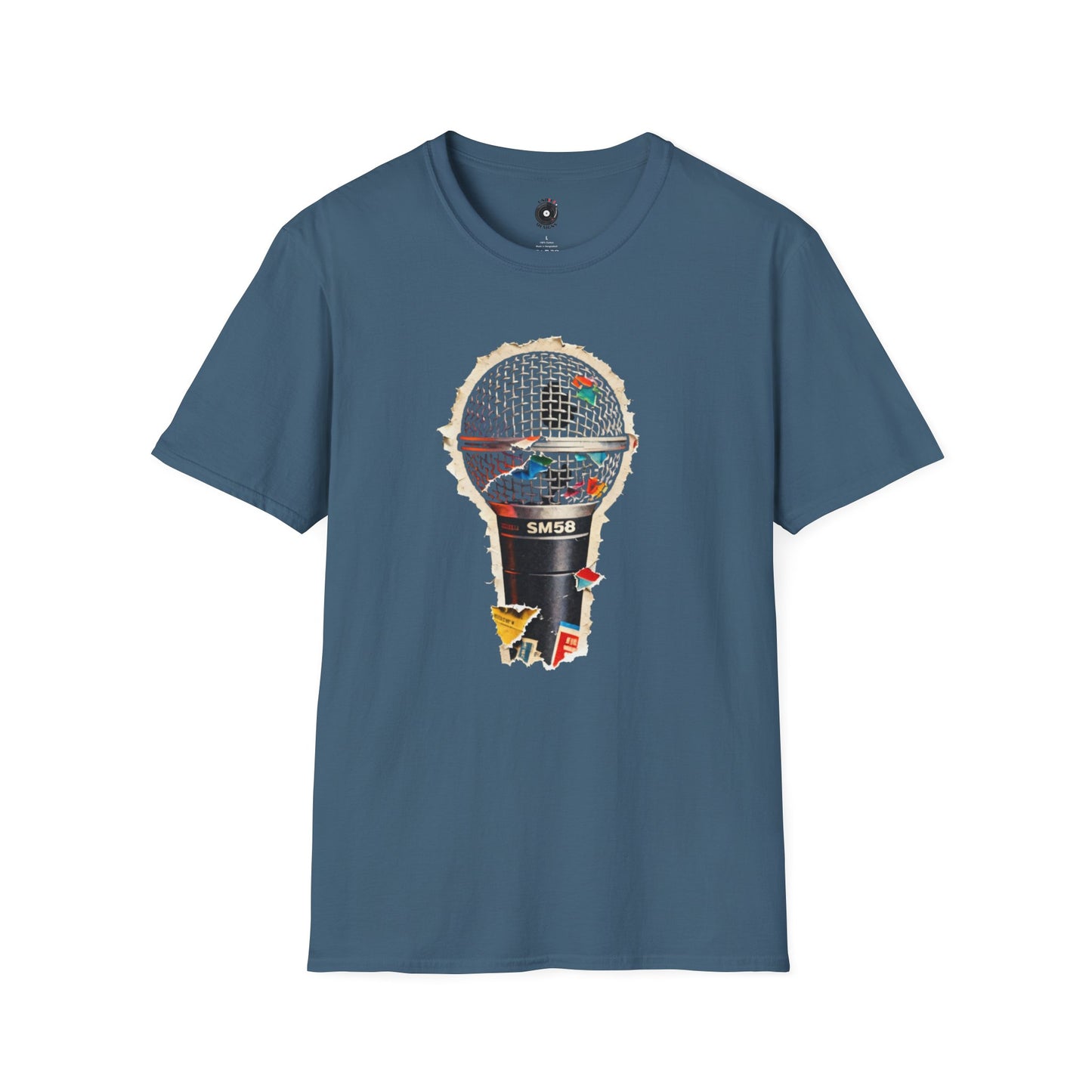 Colorful Microphone cut out Graphic Tee.
