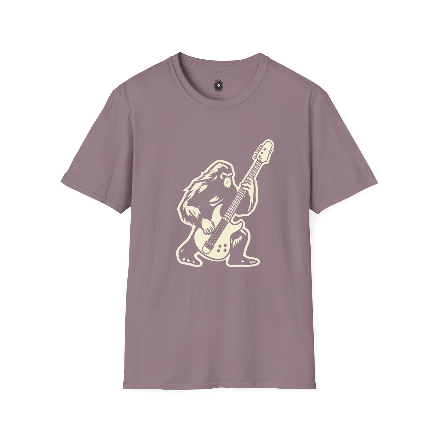 Bass-Squatch Silhouette in a Cream-Colored Graphic Tee.