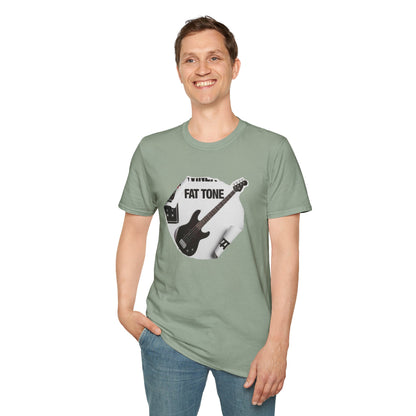 "Fat Tone" black bass cutout graphic