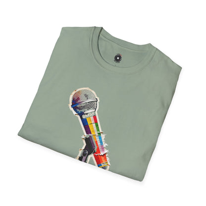 Colorful microphone cutout graphic