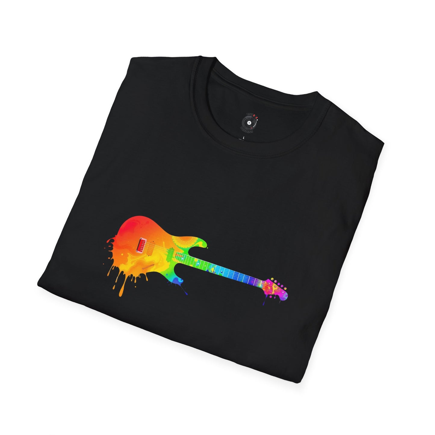 Vibrant guitar dripping colorfully