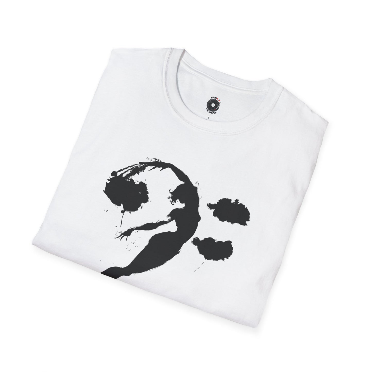 Bass clef in woman silhouette graphic.