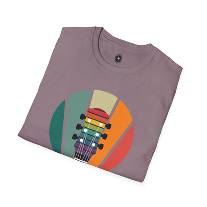 LP style headstock on a retro sunset