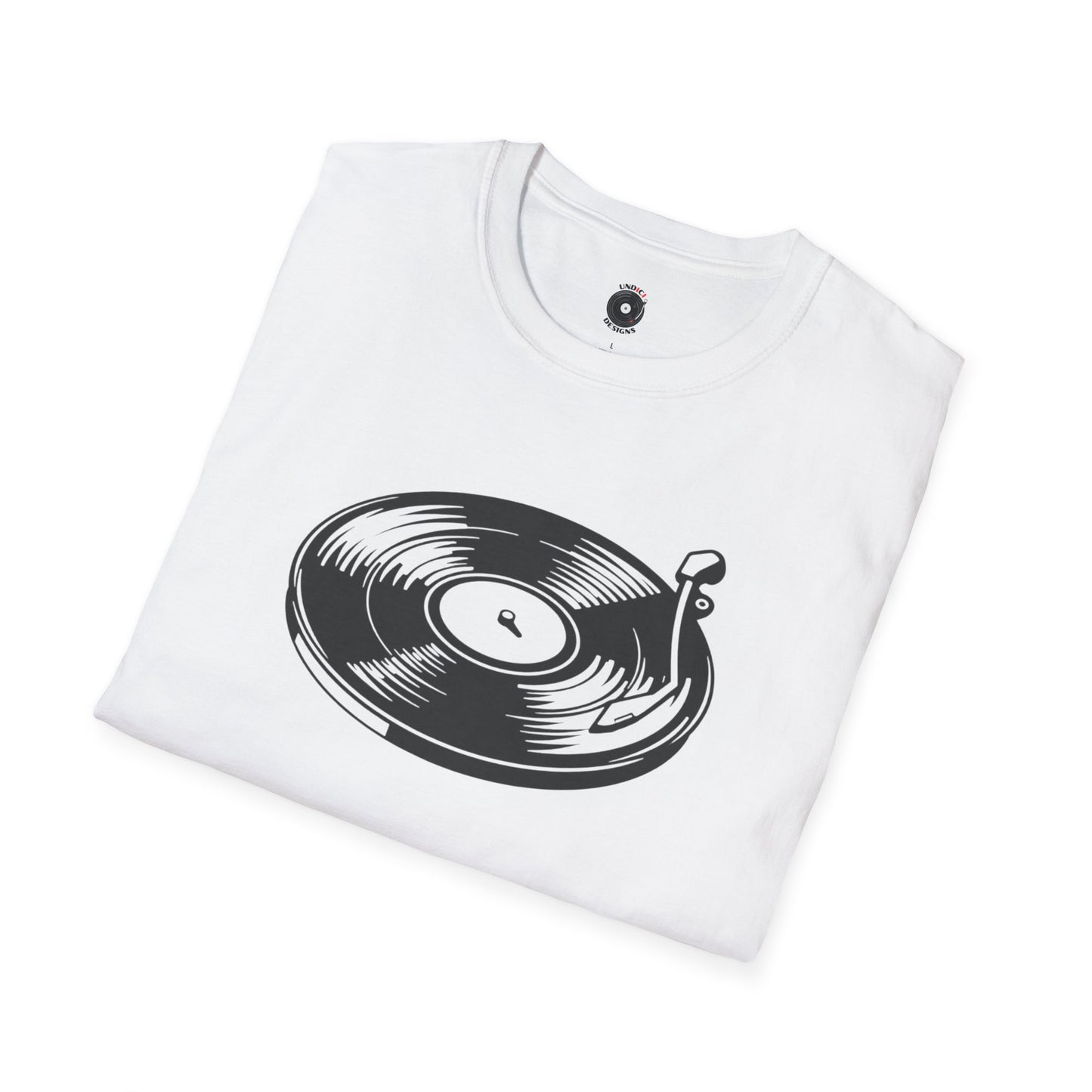 Copy of White vinyl record and needle graphic.