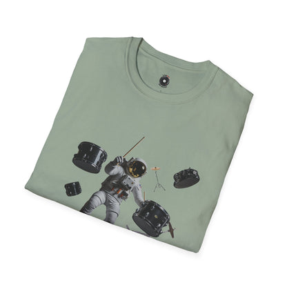 Astronaut Drummer floating in space