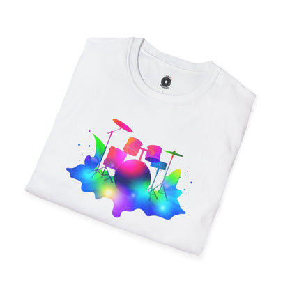 Colorful drum set in a splash