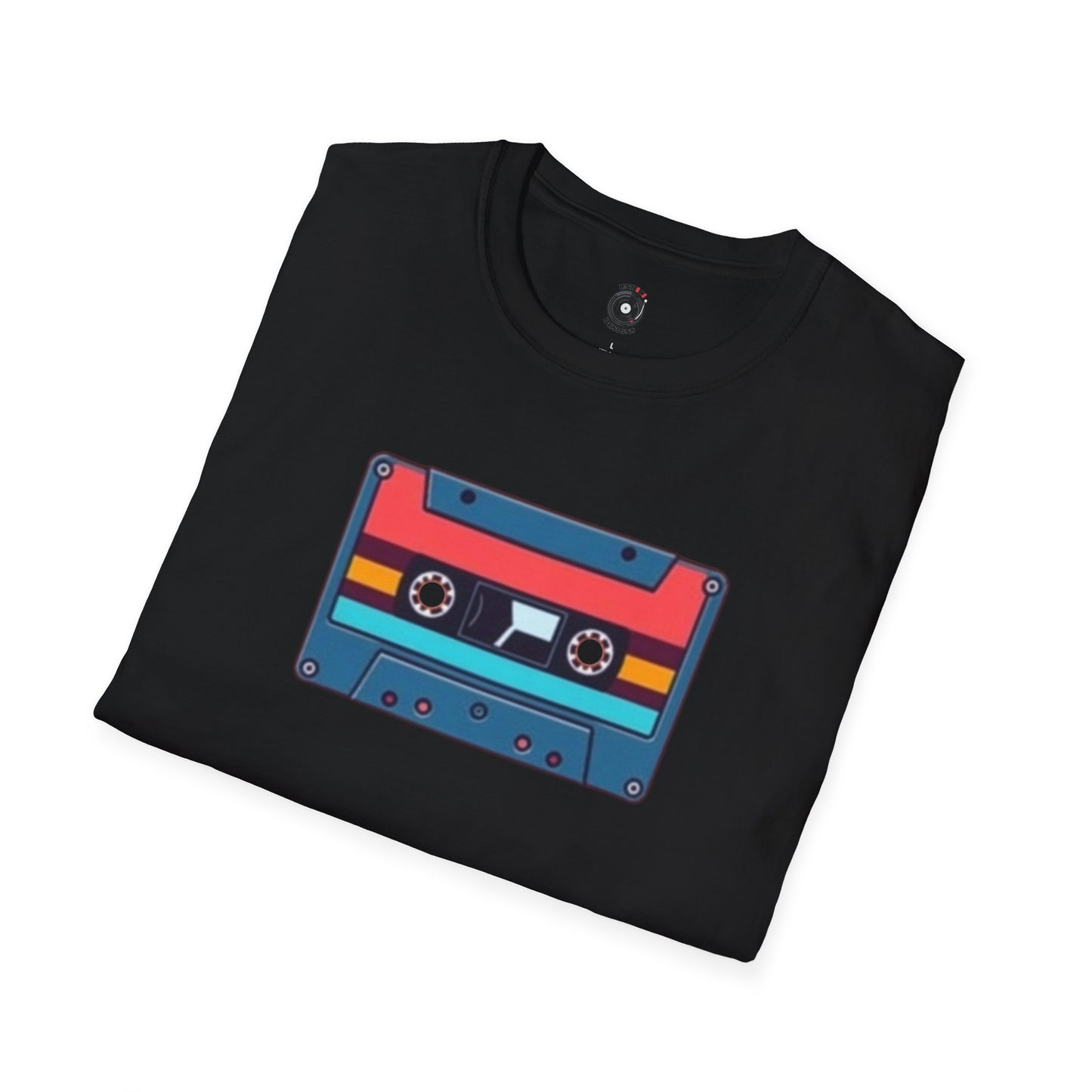 Retro red and blue cassette tape graphic.