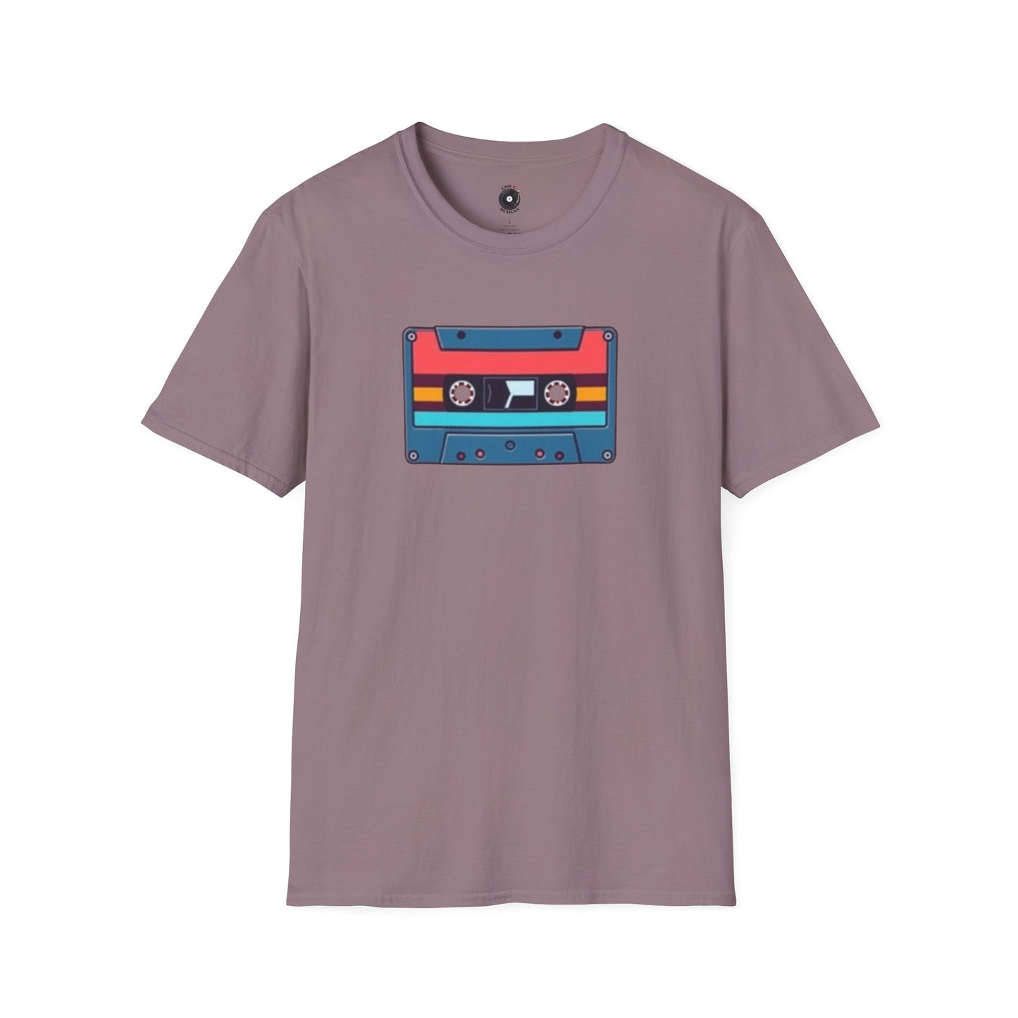 Retro red and blue cassette tape graphic.