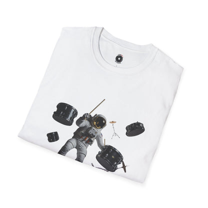 Astronaut Drummer floating in space