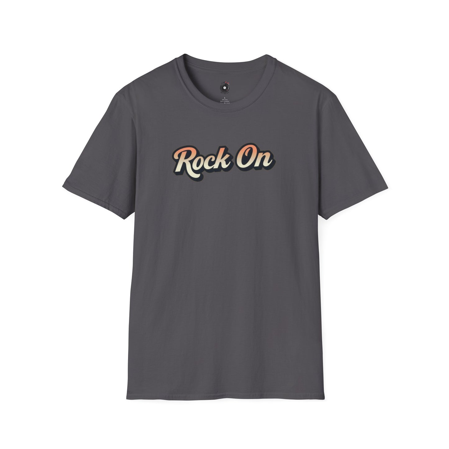 "Rock On" in vintage type.