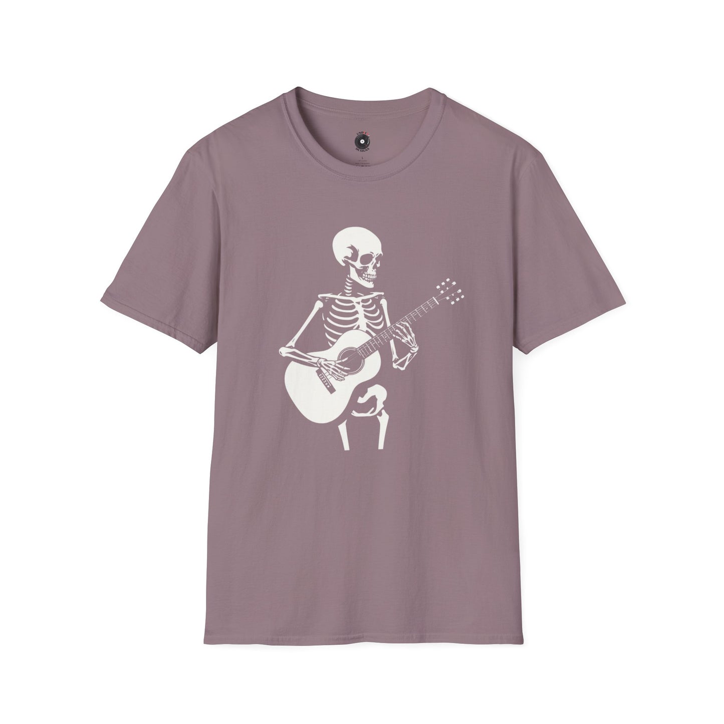 Skeleton Playing an Acoustic Guitar Graphic Tee.