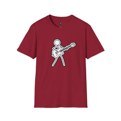 Stick figure playing guitar