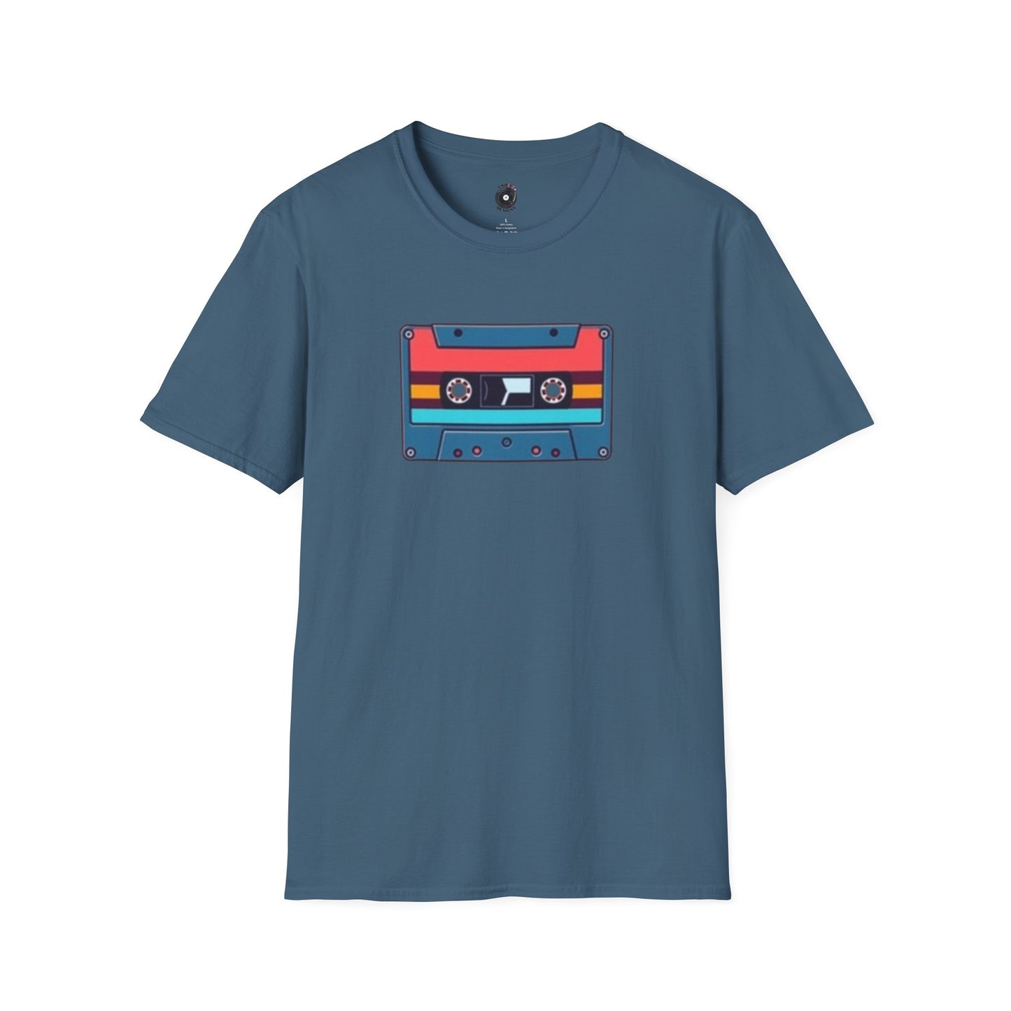 Retro red and blue cassette tape graphic.