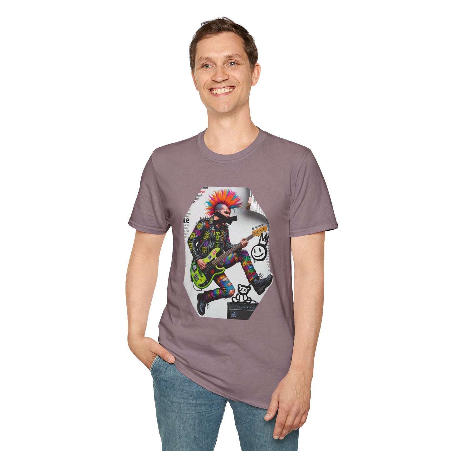 Punk Rock bassist censored graffiti graphic