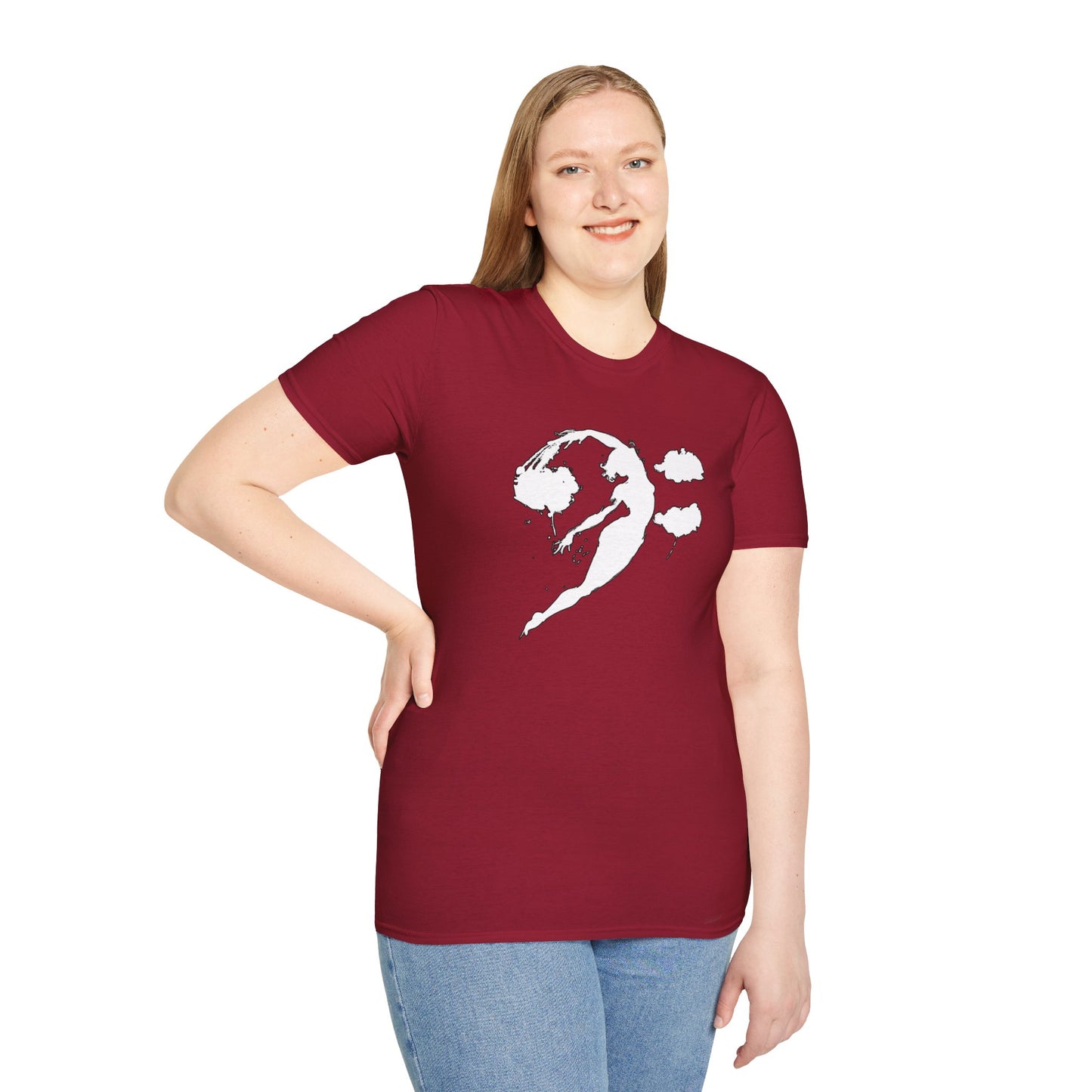 Bass clef in woman silhouette graphic.