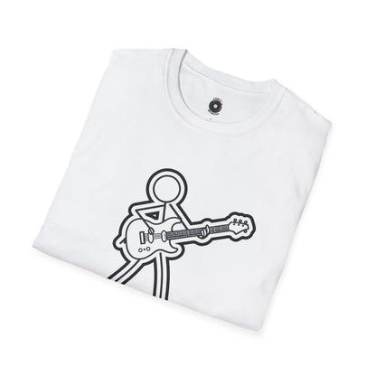 Stick figure playing guitar