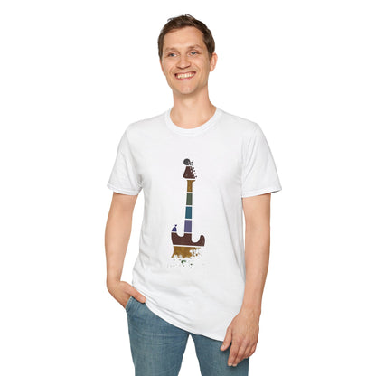 Retro sunset grunge strat style silhouette